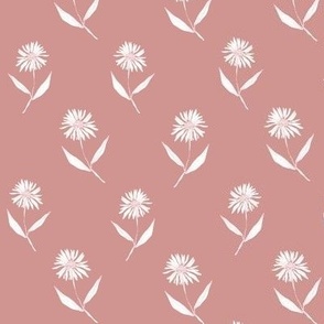 Simple Daisy on Blush Pink - White and Mauve