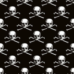 Skull and Crossbones | Jolly Roger | Pirate Flag | Deaths Head | Black and White | Skulls and Skeletons | Vintage Skulls |