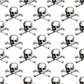 Skull and Crossbones | Jolly Roger | Pirate Flag | Deaths Head | Black and White | Skulls and Skeletons | Vintage Skulls |