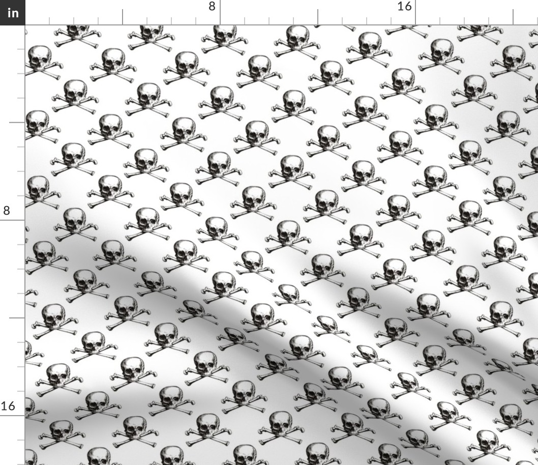 Skull and Crossbones | Jolly Roger | Pirate Flag | Deaths Head | Black and White | Skulls and Skeletons | Vintage Skulls |