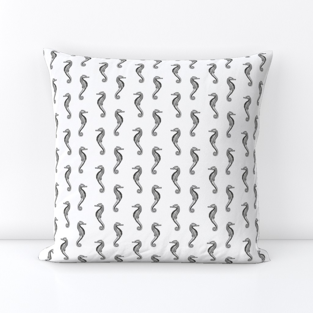 Seahorse Pattern | Vintage Seahorses | Black and White | 