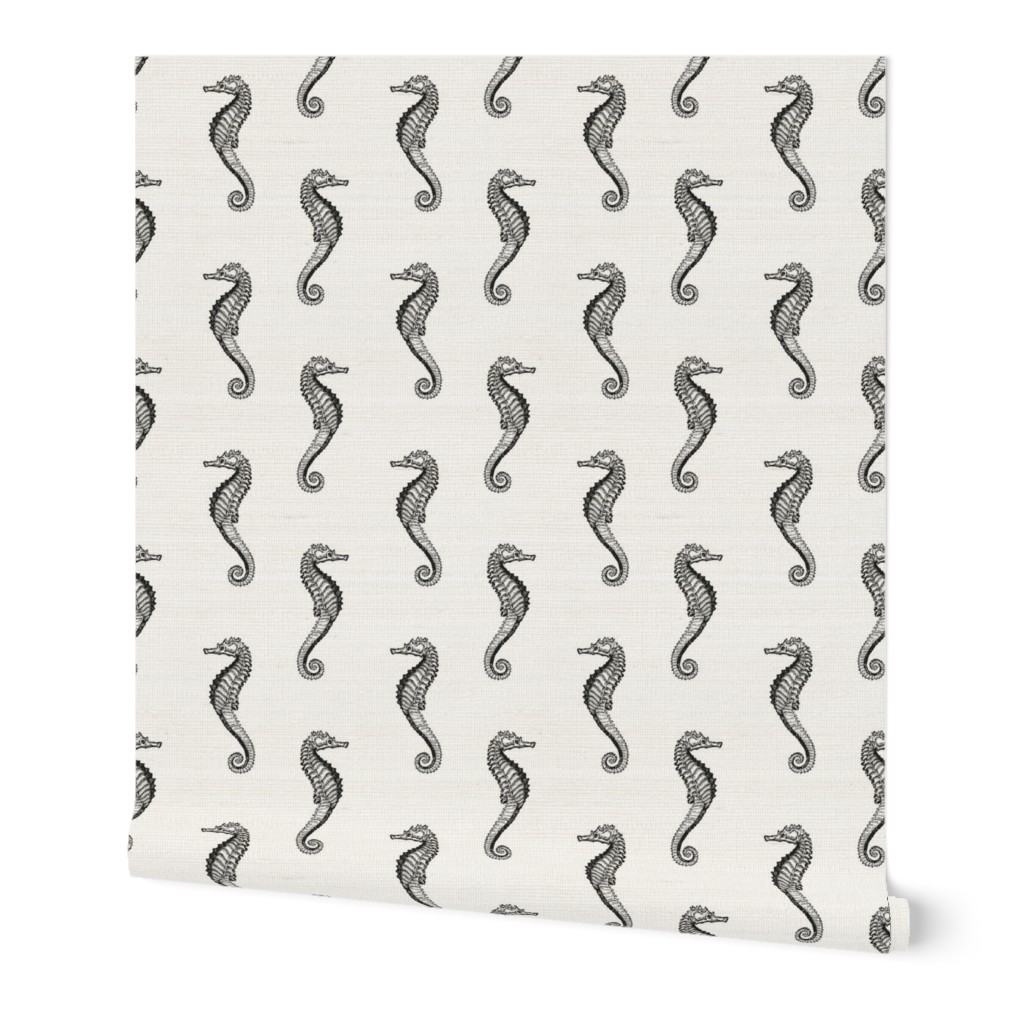 Seahorse Pattern | Vintage Seahorses | Black and White | 