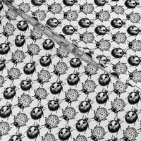 Ladybug Pattern | Black and White | Vintage Ladybugs |