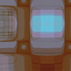 Futuristic Abstract Geometric Shapes Orange Purple Cyan
