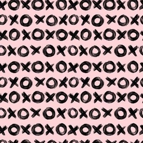 xoxos in black on pink SMALL