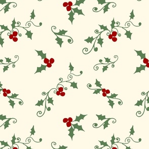 Holly Berries on Cream