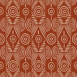 Boho Batik in Terracotta background