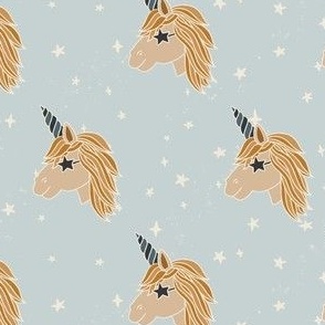 Finn's Unicorn in Blue with stars