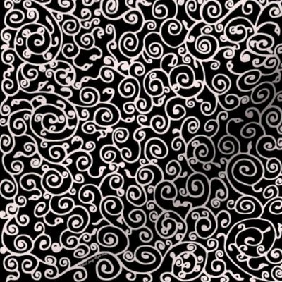 Scrollwork Lace Pink on Black