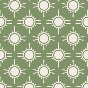 Japanese Sun sage green Wallpaper