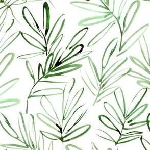 nature vibes - watercolor leaves - doodle branches - boho minimal scandi pattern a780-2