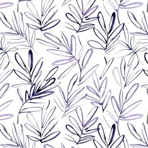 Amethyst nature vibes - watercolor purple leaves - doodle branches - boho minimal scandi pattern a780-6