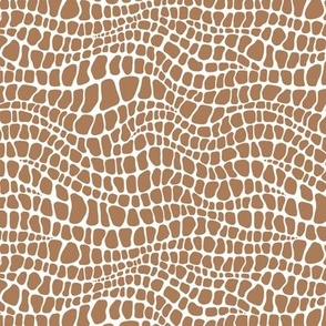 Alligator Pattern - Almond and White