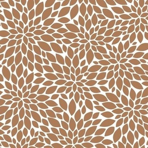 Dahlia Blossom Pattern - Almond and White