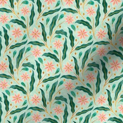 Festive Floral | Peach and Mint