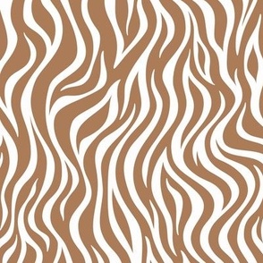 Zebra Stripe Pattern - Almond and White