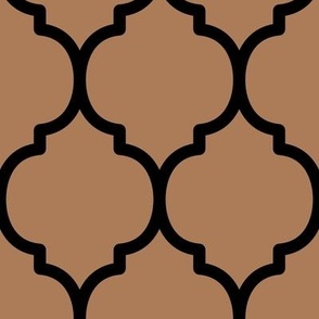 Extra Large Moroccan Tile Pattern - Almond and Black