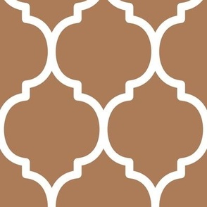 Extra Large Moroccan Tile Pattern - Almond and White