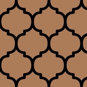 Large Moroccan Tile Pattern - Almond and Black