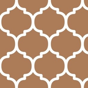 Large Moroccan Tile Pattern - Almond and White