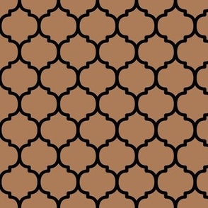 Moroccan Tile Pattern - Almond and Black