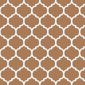 Moroccan Tile Pattern - Almond and White