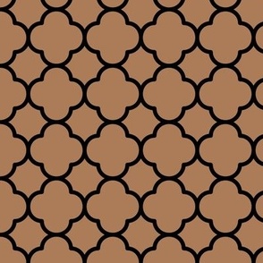 Quatrefoil Pattern - Almond and Black