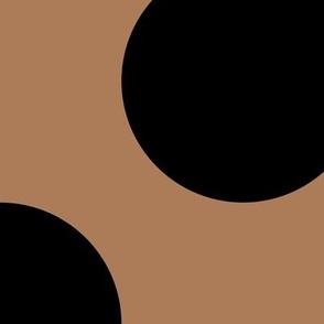 Jumbo Polka Dot Pattern - Almond and Black