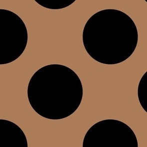 Large Polka Dot Pattern - Almond and Black