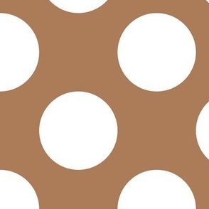 Large Polka Dot Pattern - Almond and White