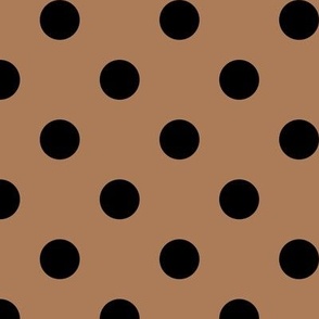 Big Polka Dot Pattern - Almond and Black