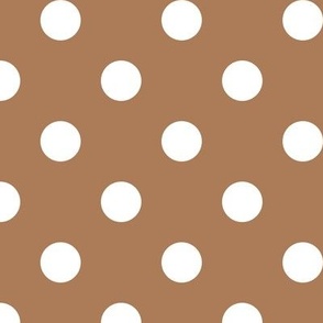 Big Polka Dot Pattern - Almond and White