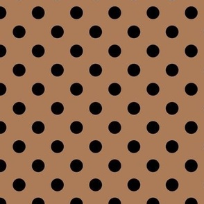 Polka Dot Pattern - Almond and Black