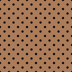 Small Polka Dot Pattern - Almond and Black