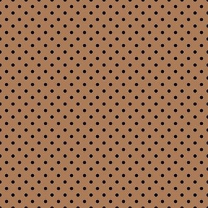 Tiny Polka Dot Pattern - Almond and Black