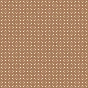 Micro Polka Dot Pattern - Almond and White