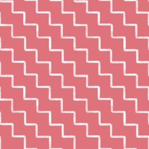 Chalk Zigzags Watermelon Pink - large scale