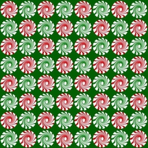 Peppermint Swirls on Holiday green