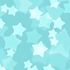 Large Starry Bokeh Pattern - Aqua Sky Color