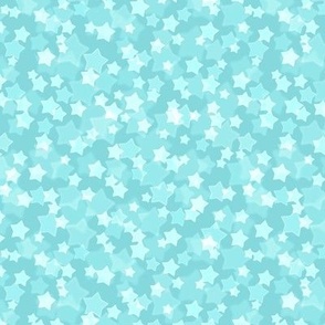 Small Starry Bokeh Pattern - Aqua Sky Color