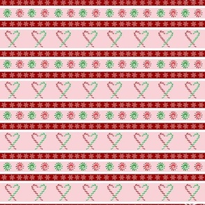 Winter Peppermint Stripes pink and red