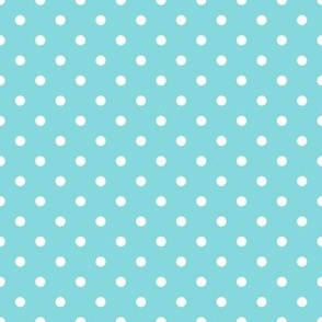 Small Polka Dot Pattern - Aqua Sky and White