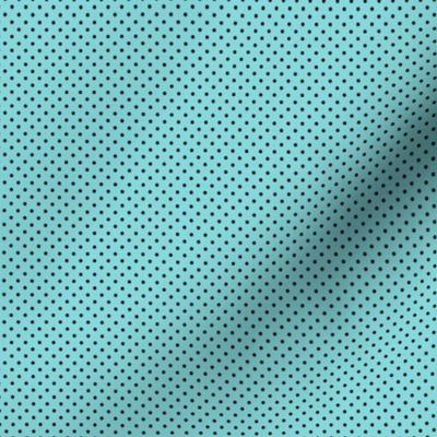 Micro Polka Dot Pattern - Aqua Sky and Black