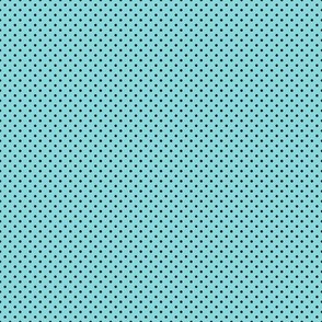 Micro Polka Dot Pattern - Aqua Sky and Black