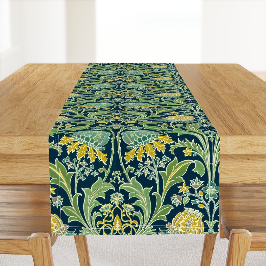 Artichoke Floral Green Navy