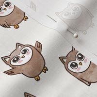 Owls - watercolor - cute woodland creatures - LAD21