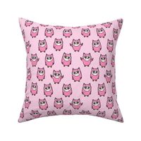 Owls - pink - cute woodland creatures - LAD21