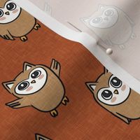 Owls - rust - cute woodland creatures - LAD21