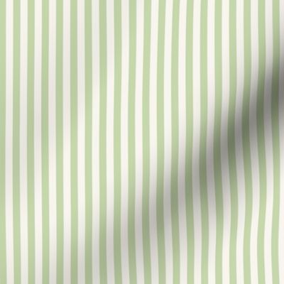 *Candy Stripe Fresh Green On White Dove