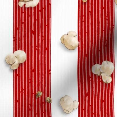 Popcorn on Box & Light Stripes | Red #B10000